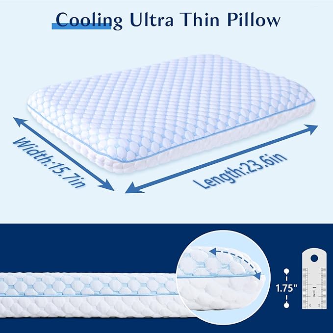 Stomach Sleeping Pillow for Back & Stomach Sleeper, Flat Soft Pillows for - Image 4