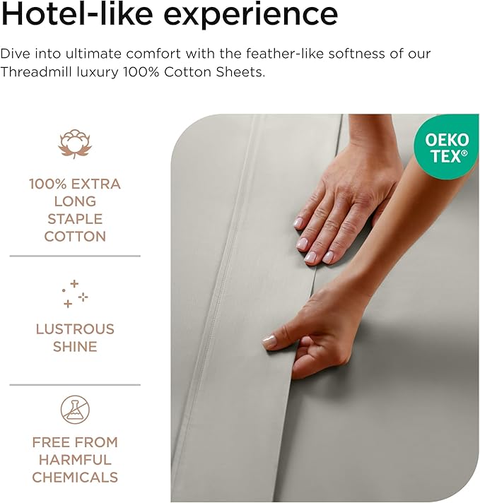 Threadmill Luxury 800 Thread Count Queen 100% Cotton Sheets - Image 5