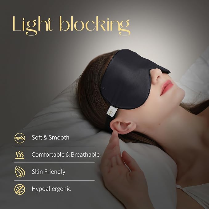 ZIMASILK 2 Pack 100% Natural Silk Sleep Mask, Adjustable Super-Smooth Soft Eye - Image 2