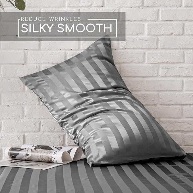 MR&HM Satin Bed Sheets, Full Size Sheets Set - Image 4