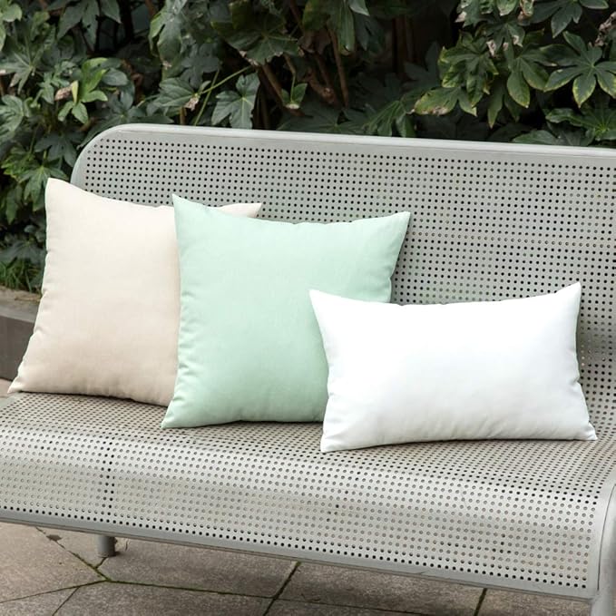 MIULEE Pack of 2 Decorative Outdoor Solid Waterproof Throw Pillow Covers Faux - Image 5