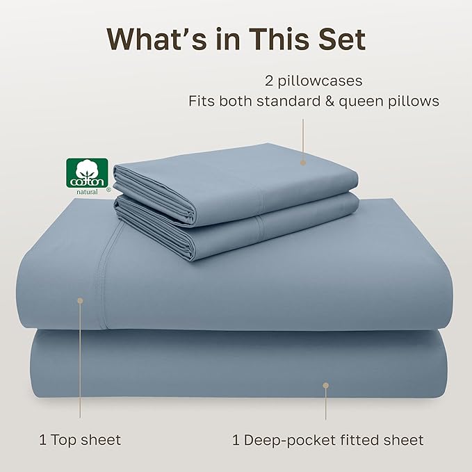 CALIFORNIA DESIGN DEN 5-Star Hotel 600 Thread Count 100% Cotton Sheets Set - Image 4