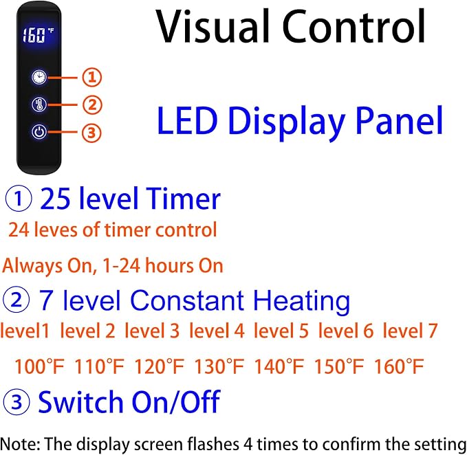 Gold Wall Mounted Heated Towel Rack, Timer & Temperature Control Electric Towel - Image 2