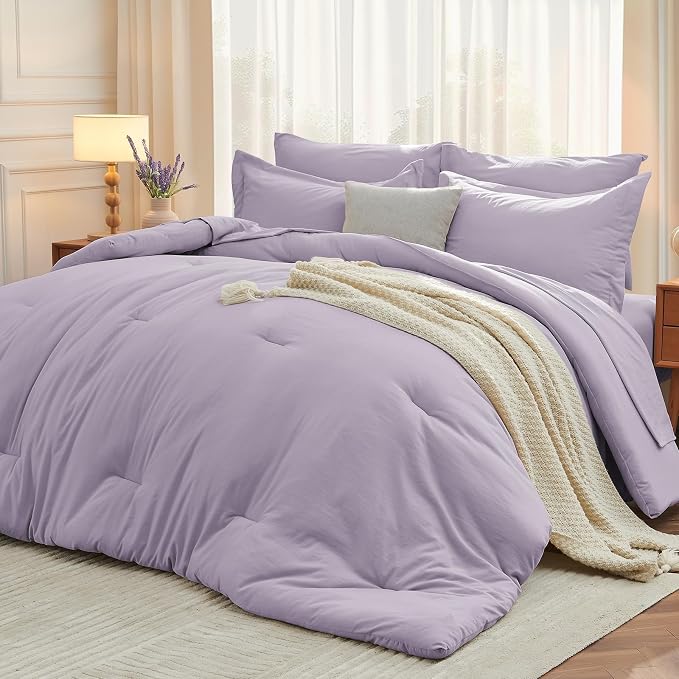 MUXHOMO 7 Pieces King Comforter Set, Soft Bed in a Bag King Size, All Season by MUXHOMO