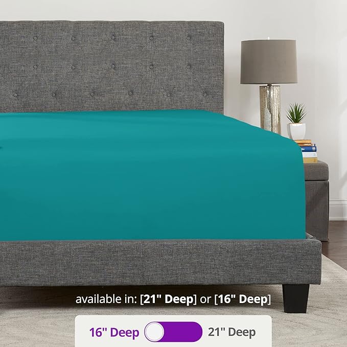 Full Fitted Sheet – Deep Pocket Full Size Fitted Sheets Only Real 16” Fitted - Image 3