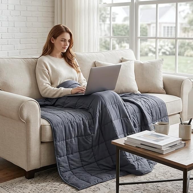 Weighted Idea Weighted Blanket for Adults Queen Size Cooling Breathable Heavy - Image 2
