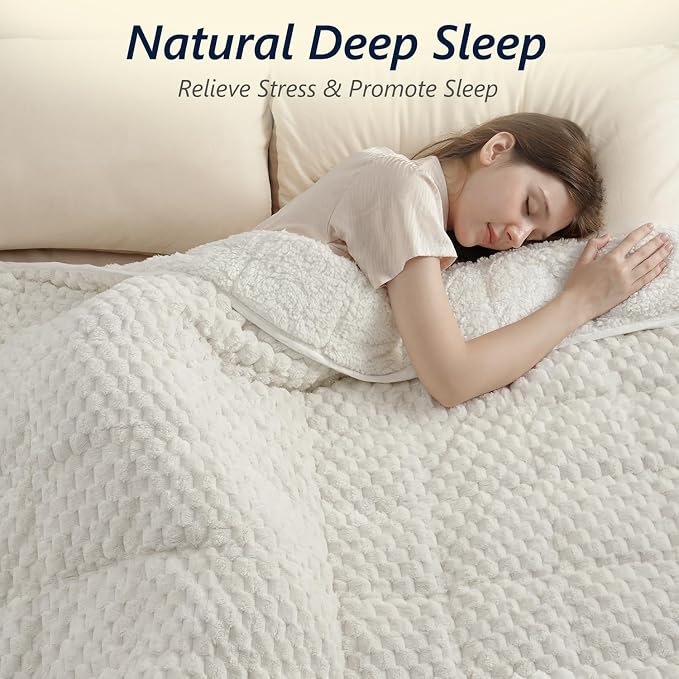 Mr. Sandman Weighted Blankets for Adults Full Size 10lbs, Warm Sherpa Fleece - Image 3