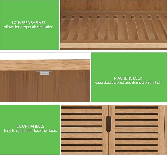 Bamboo Bathroom Storage Cabinet - Image 9