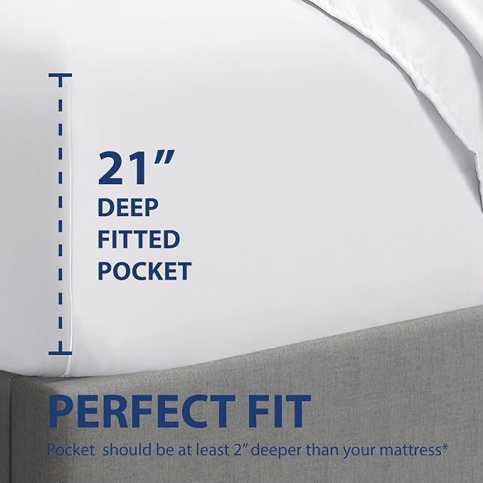 Cathay Home California King Fitted Sheet - Image 3