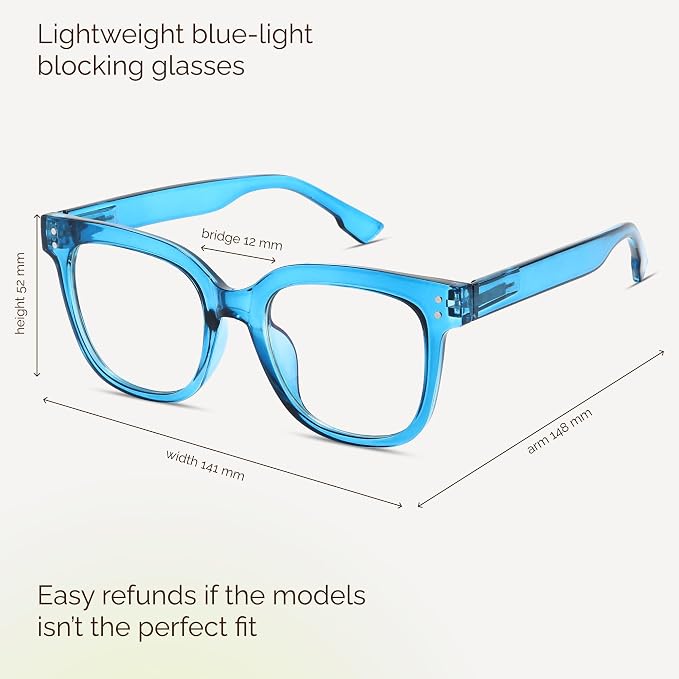 miyya Blue Light Glasses for Women & Men – Oversized UV & Blue Light Blocker - Image 2