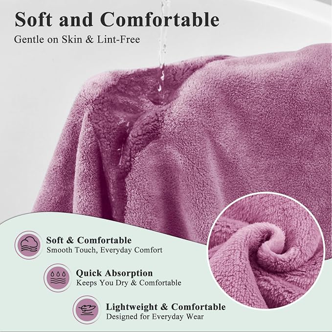 Women’s Adjustable Spa Wrap Towel Set, Microfiber Body Wrap Bathrobe - Image 4