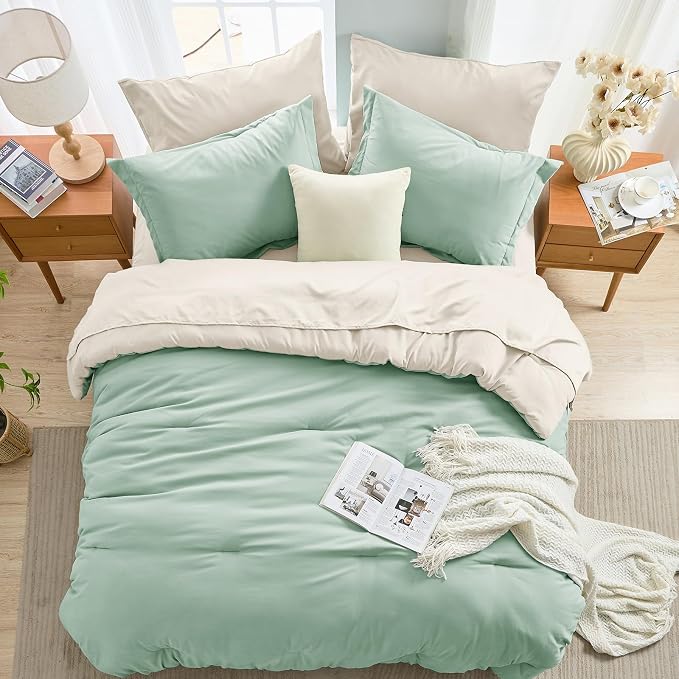 MUXHOMO 7 Pieces Queen Comforter Set, Soft Bed in a Bag Queen Size, All Season - Image 8