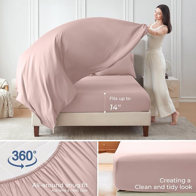 Sasttie Twin XL Comforter Set, 5 Pieces Twin XL Bed in a Bag, Complete Bedding - Image 4
