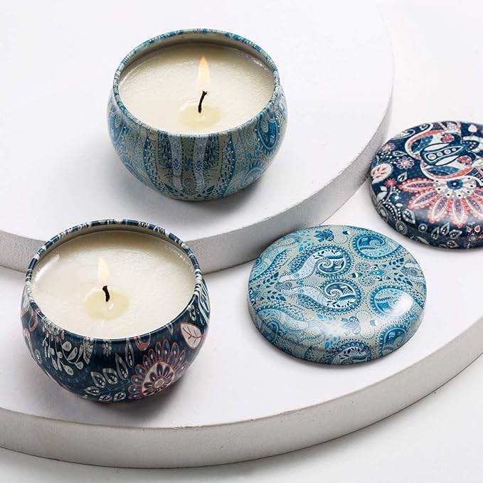 YOROXRG Set 16 Pack Scented Candles Gifts Soy Wax Travel Tin Jar Candles - Image 6
