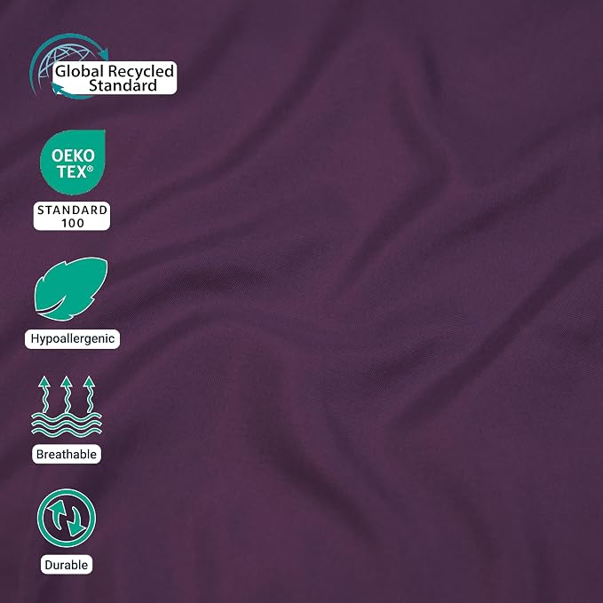 ZPECC Queen Flat Sheet Only 1 Pack, Durable Dark Purple Top Bed Sheets - Image 2