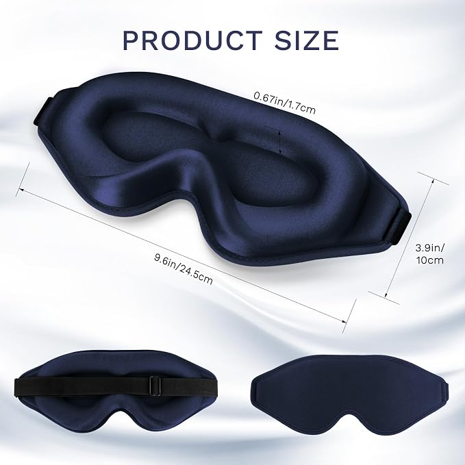 99% Fully Block Out Light Eye Sleep Mask, 3D Deep Contoured Eyes Cover Zero - Image 2