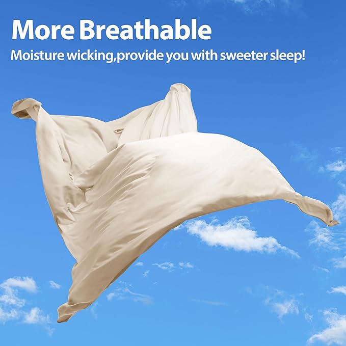 Bamboo Viscose Flat Sheets Only, 400 Thread Count Sateen Weave Queen Size Flat - Image 5