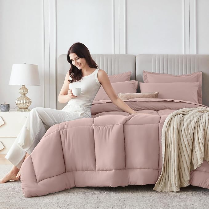 Sasttie Full Size Comforter Sets, 7 Pieces Bed in a Bag Full, Complete Bedding - Image 8
