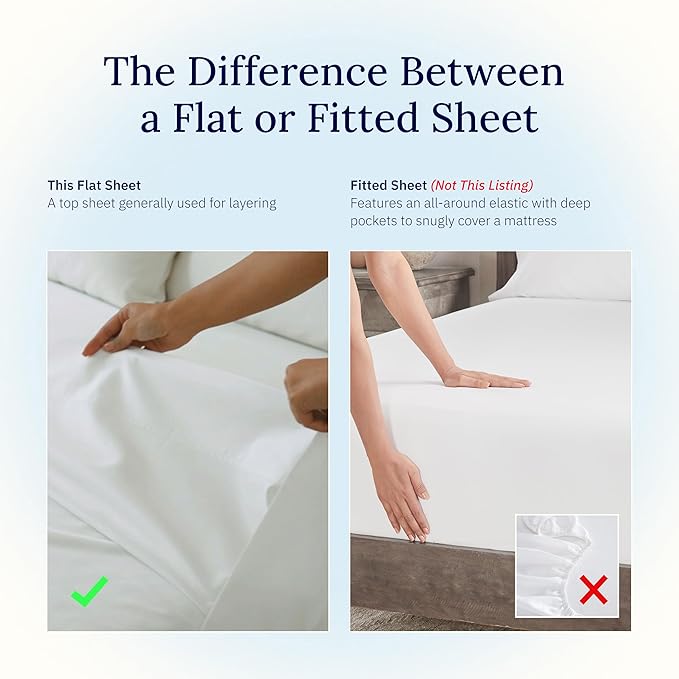 California Design Den Full Size Flat Sheets Only 2 Pack - Image 4