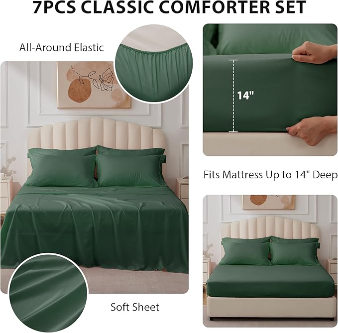 Twin XL Comforter Set Emerald Green - Image 3