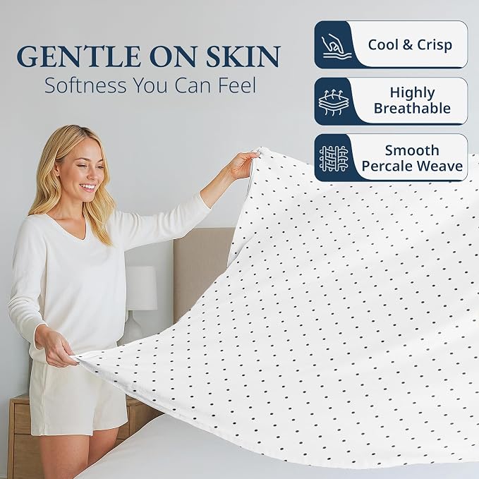 Lane Linen 100% Organic Cotton Twin Size Flat Sheet Only - Image 3