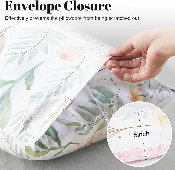 EXQ Home Satin Body Pillowcase for Hair and Skin- Multicolor Printed Flower - Image 5