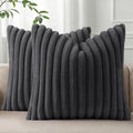 Pallene Faux Fur Plush Throw Pillow Covers 18x18 Set of 2, Luxury Soft Fluffy by PALLENE