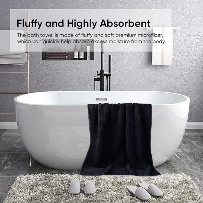 HOMEXCEL Bath Towels Pack of 2, Microfiber Ultra Soft Highly Absorbent Bath - Image 4