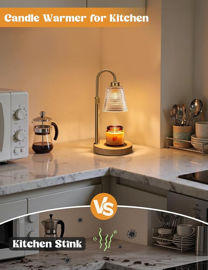 Innqoo Wood Color& Clear Candle Warmer Lamp - Image 4