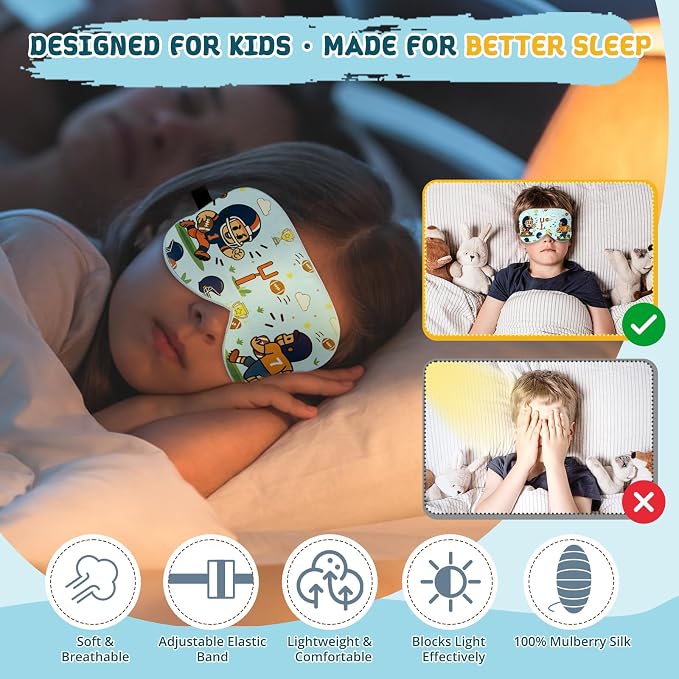 Kids Sleep Mask – 100% Mulberry Silk Eye Mask - Image 6