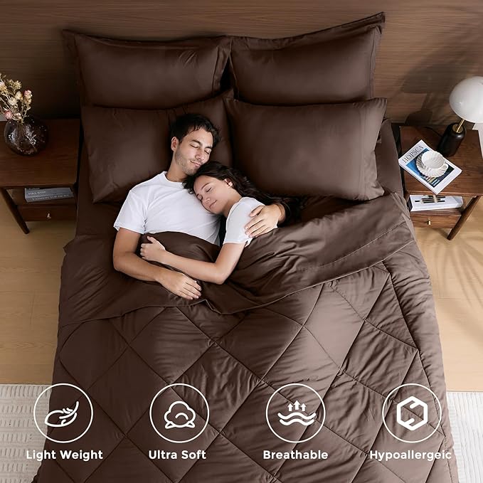 HEVUMYI Brown Queen Comforter Set - Image 2