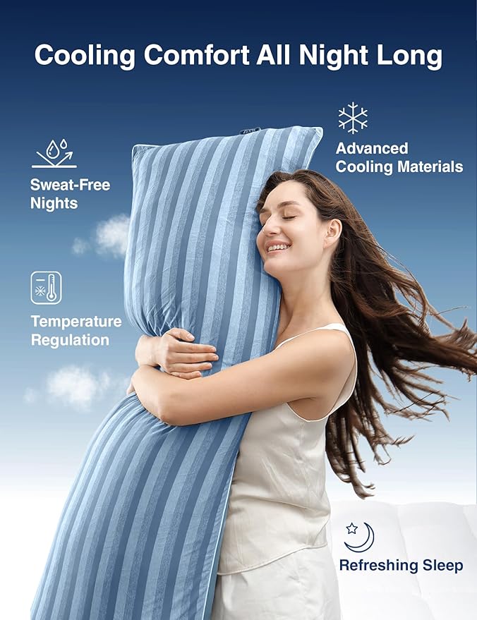 ZonLi Cooling Body Pillow for Adults, Breathable Cooling Fabric - Image 4