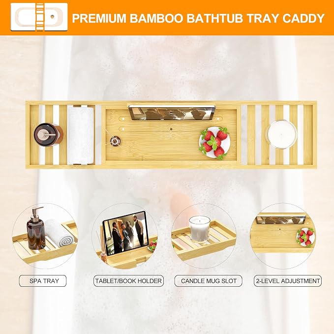 Bathtub Tray - Bath Tray Expandable - Bath Table Trays - Image 5