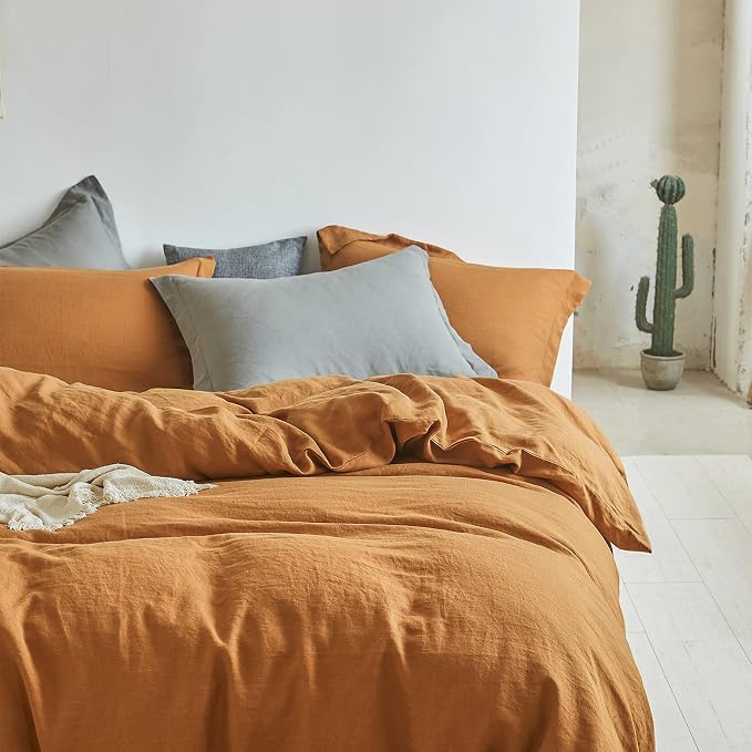 Simple&Opulence 100% Linen Duvet Cover Set 2pcs Basic Style Natural French - Image 8