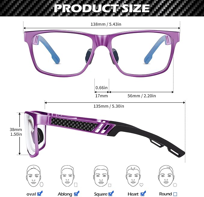 ANYLUV Blue Light Blocking Glasses Men Computer Gaming Glasses Lightweight - Image 5