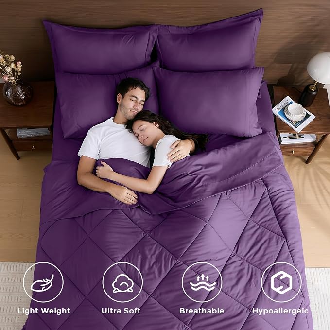 HEVUMYI Grape Purple Queen Comforter Set - Image 2