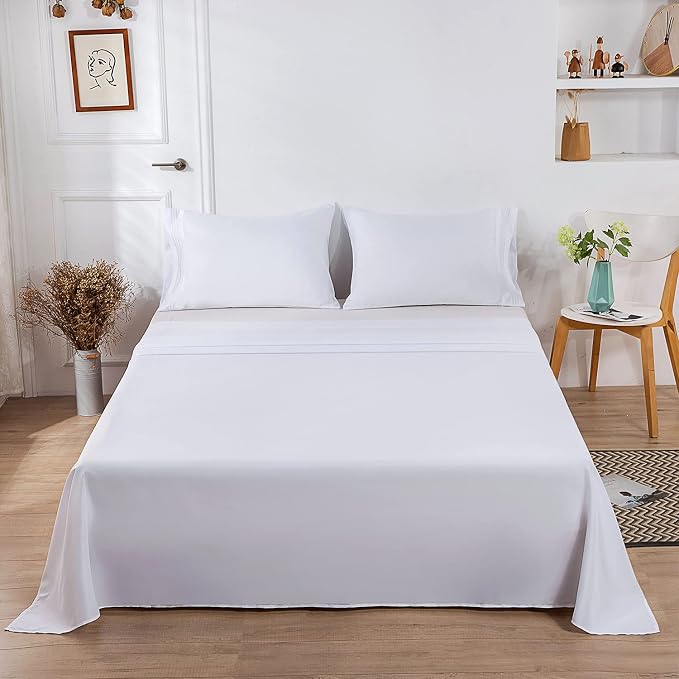 Lirex 2-Pack Queen Size Flat Sheet Set, Ultra-Soft Brushed 1800 Microfiber - Image 6