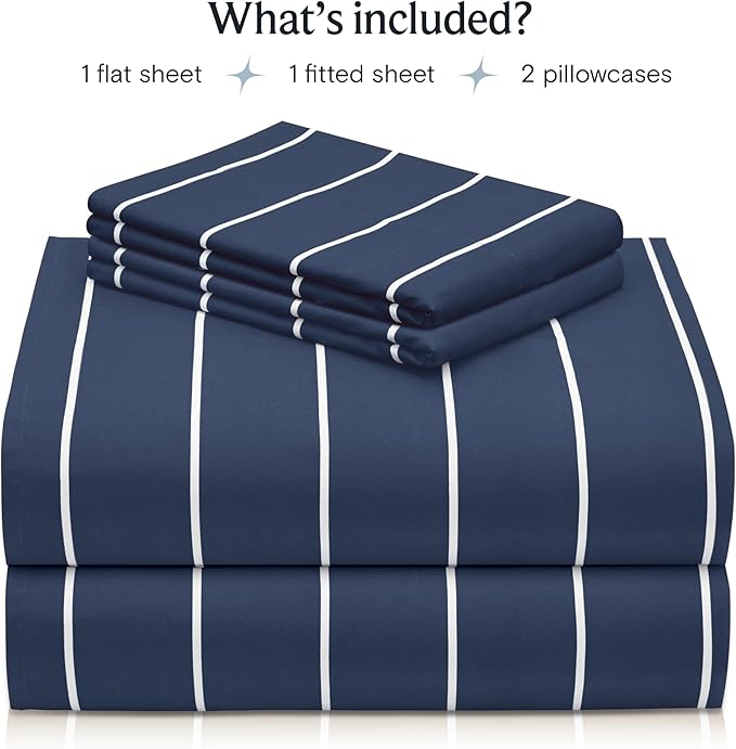 LuxClub 4 PC Full Size Sheet Set, Breathable Luxury Bed Sheets, Deep Pockets - Image 2