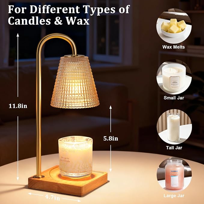 Hong-in Amber Candle Warmer Lamp-Dimmable Candle Lamp - Image 2