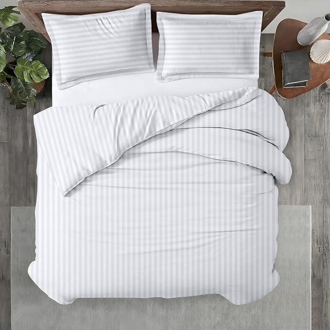 Kotton Culture 3 Pc King Size Duvet Cover Set- 100% Egyptian Cotton 600 Thread by KottonCulture