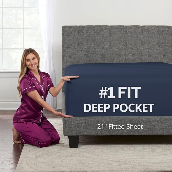 Twin XL Deep Pocket Fitted Sheet – 17” by DeaLuxeBedding