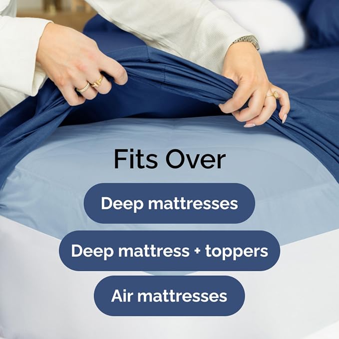 Extra Deep Twin 400 Thread Count Cotton Fitted Sheet - Image 6