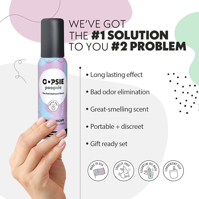 Oopsie Poopsie Toilet Spray – Before & After You Go Bathroom Odor Eliminator & - Image 2