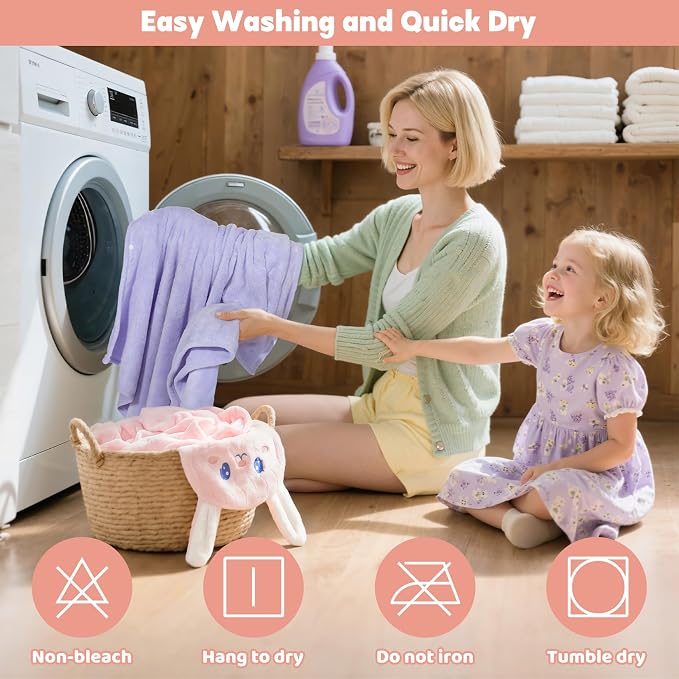 6 PCS Toddler Bath Towel Set for Boy Girl 0-5 Year, Ultra Soft Gifts for Infant - Image 7