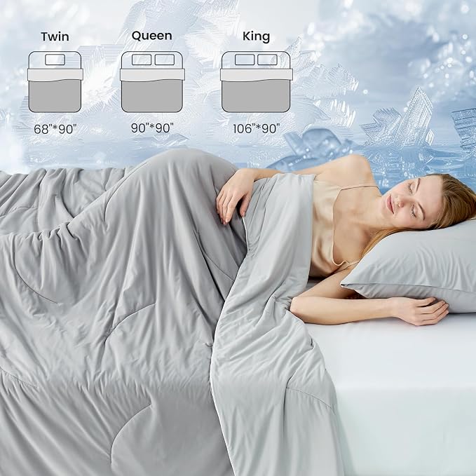 Cozy Bliss Cooling Comforter Cali King Size, Reversible Lightweight Cooling - Image 8