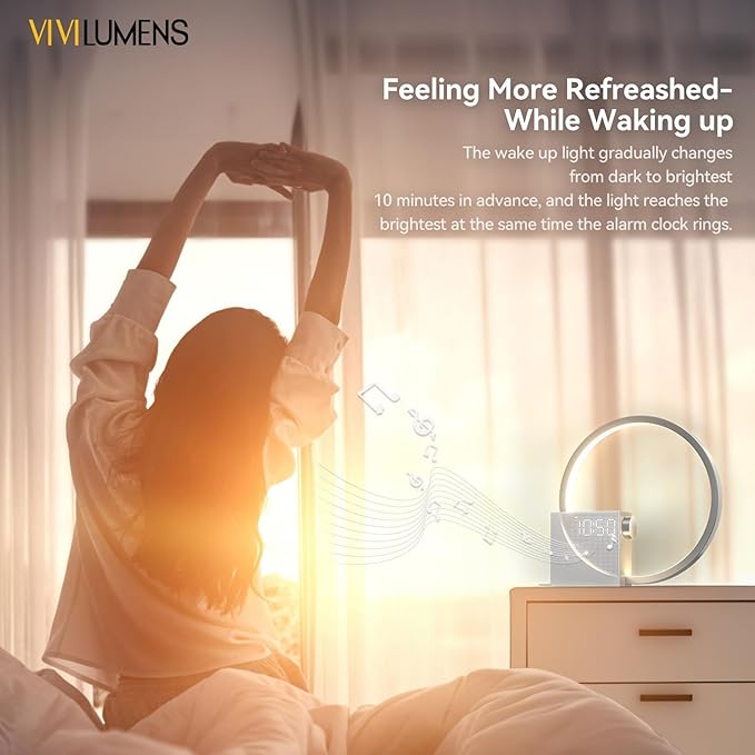 Vivilumens Sunrise Digital Alarm Clock, Sleep Aid Timer - Image 7