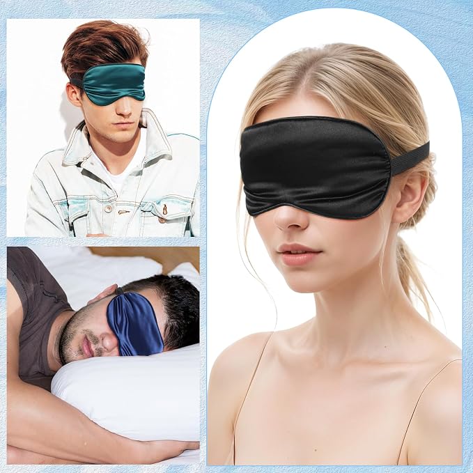 3 Pcs Sleep Mask, Silk Blackout Eye Mask Cover - Image 5