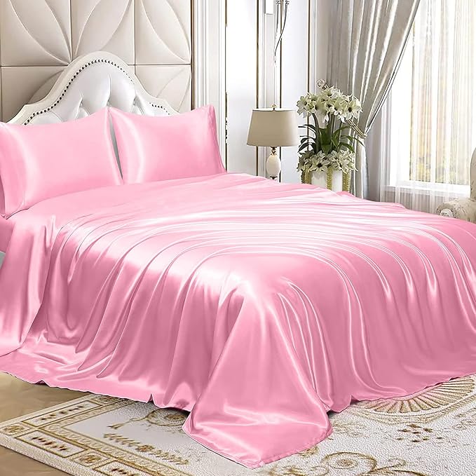Homiest Pink Satin Twin Sheet - Image 4
