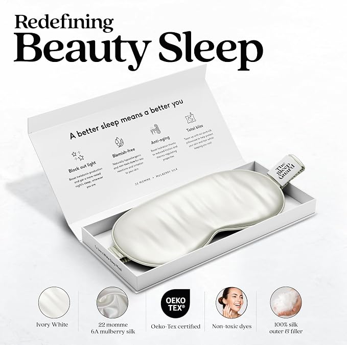 TheSleepGuard Pure Silk Sleep Mask Light Blocking Travel Essentials. Eye Masks - Image 2