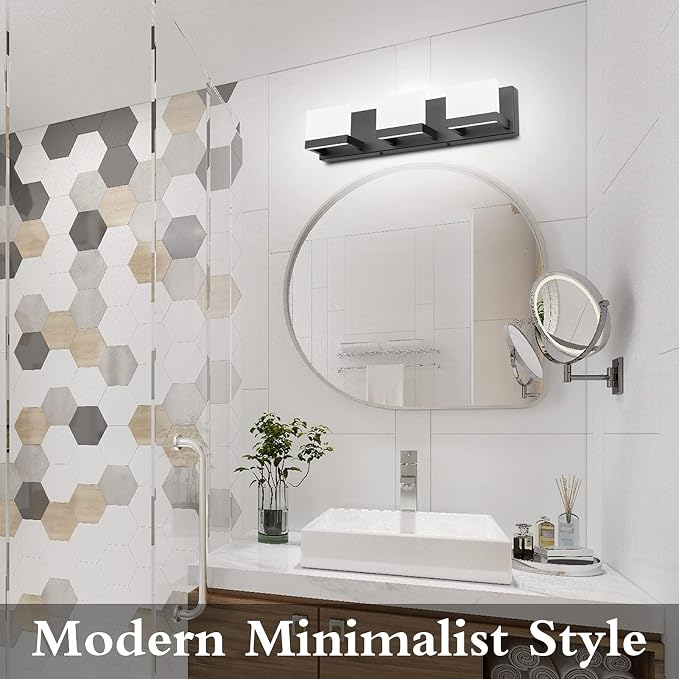 Tipace 3 Lights Black Dimmable LED Vanity Light - Image 4